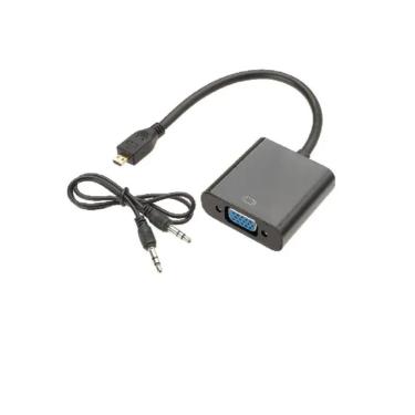 Imagem de Conversor Micro Hdmi X Vga C/ Audio E Cabo De 20Cm