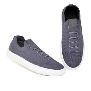 Imagem de Knit Tenis Masculino Ortopedico Meia Sapato Leve Moderno Tendencia - S