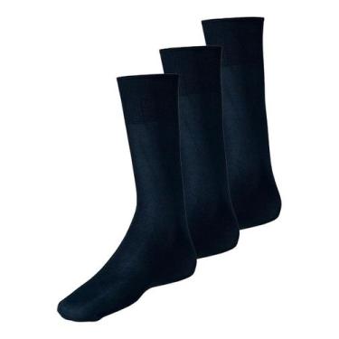 Imagem de Kit com 3 Pares de Meias Social Meianyl 6002-001 - LUPO, Azul marinho