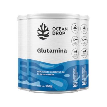 Imagem de Kit 3 Glutamina em Pó Ocean Drop Vegano 250g