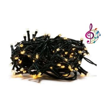 Imagem de Luzes LED de guirlanda de Natal ao ar livre de 100 m com controle de som