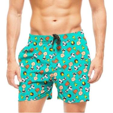 Imagem de Short Praia Shorts Banho Mauricinho Snoopy Estique Bomber 67 - smoke, 