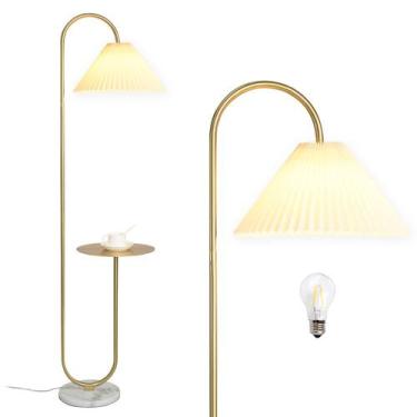 Imagem de Luminária de chão beaysyty com tray Foot Switch com acabamento em latã