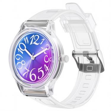 Imagem de Bumotse Relógio analógico digital à prova d'água com mostrador arco-íris olho de gato, relógio de pulso esportivo ultraleve de 36 mm, resistente à água 3 ATM e números de fácil leitura para uso diário