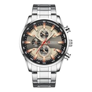 Imagem de Relógio Masculino Curren_8351, Cronógrafo, Em Aço Inoxidável, Movimento de Quartzo com Pulseira em Aço Inoxidável, Estilo Social Casual Luxo e À Prova D’Água
