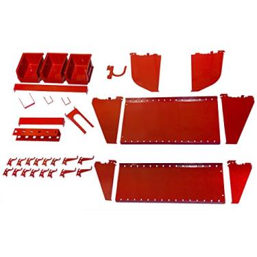 Imagem de Wall Control KT-400-WRK R Kit de acessórios para estação de trabalho para placa de ferramentas ranhurada apenas para Wall Control Pegboard, vermelho