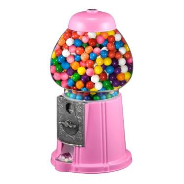 Imagem de Gumball Machine Dispensador de doces vintage de metal e vidro de 28 cm para moedas domésticas