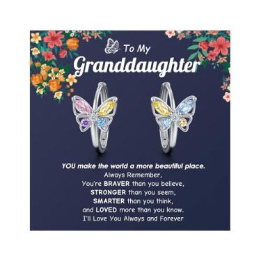 Imagem de Brincos de borboleta hipoalergênicos para neta, sobrinha, presente perfeito de Natal, aniversário, dia dos namorados para meninas, brincos seguros para crianças, One Size, Banhado a prata, Zircônia