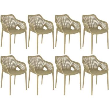 Imagem de Kit 8 Cadeiras de Jantar Design Suits com Braços Empilhável em Polipro