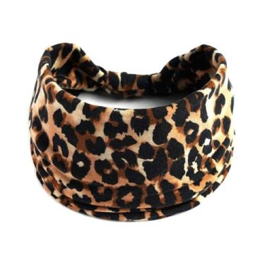 Imagem de Bandanas esportivas femininas, estampa de leopardo de cor clara com tecido macio, antiderrapante, faixas de cabelo para o dia a dia