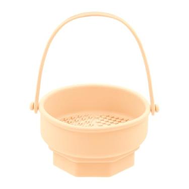 Imagem de Tapete de limpeza de pincéis de maquiagem, 3 em 1, limpador de pincéis de maquiagem de silicone, amarelo