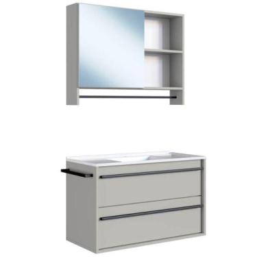 Imagem de Kit Gabinete Suspenso Com Cuba E Espelheira 80cm Arenas Proddy Arenas 