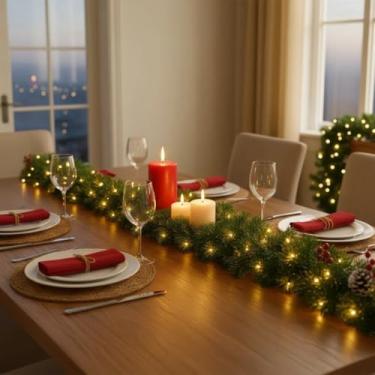 Imagem de Festão Natalino Aramado Grosso 270cm 300 Galhos Premium Casa Uno Transforme Sua Decoração De Natal Em Um Espetáculo De Beleza Brilho E Elegância