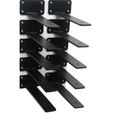 Imagem de Suporte de prateleira L MHMYDZ de 8 polegadas de ferro preto rústico i