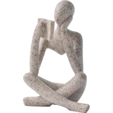 Imagem de Suporte para livros LINZHEN Style-B Beige Creative Abstract Thinker