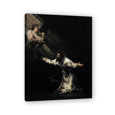 Imagem de LKXGRRSFG Cristo no Monte das Oliveiras Francisco De Goya Impressão em tela romântica espanhola - Obra-prima do influente pintor romântico 39,9 x 52 cm sem moldura