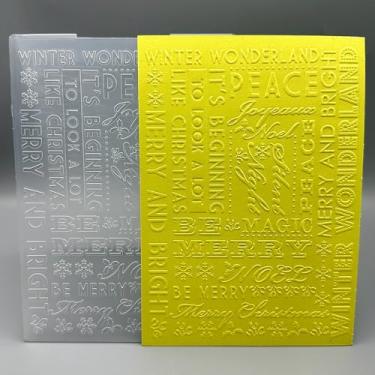 Imagem de Modelo de pasta em relevo de plástico 3D, textura de bênçãos de texto de Natal, 12 x 17 cm para fazer cartões, faça você mesmo, scrapbook, papel, artesanato, artesanato, scrapbook, artes, decoração