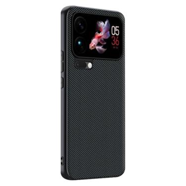 Imagem de HAOMRIYL Coldre para Xiaomi 17 Pro Max/17 Pro/17, capa de couro com textura de fibra de carbono, anti-impressão digital, ultrafina, capa de proteção contra quedas, preto, 17