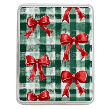 Imagem de Cartão de Natal com laço vermelho para capa transparente Kindle 11ª e 12ª geração Paperwhite e Colorsoft, Inserção de cartolina decorativa para Kindle Capas transparentes BRB44