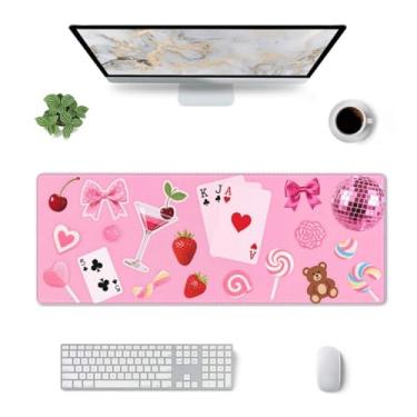Imagem de CANFLASHION Tapete de mesa, tapete de mesa de escritório, 80 x 29 cm, tapete de mouse grande para jogos, durável e estendido, mouse pad grande e grosso à prova d'água, base de borracha antiderrapante