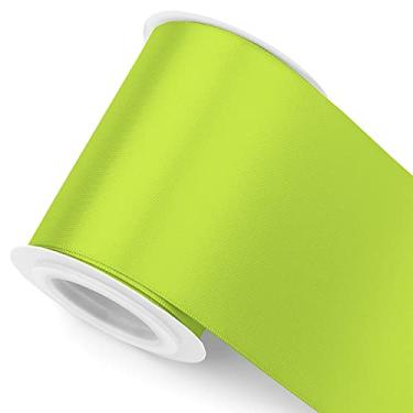 Imagem de Humphrey's Craft Fita de cetim dupla face verde maçã de 10 cm – 10 metros de variedade de cores para artesanato, embrulho de presente, decoração de cerimônia, costura de árvore de Natal, mesas de jantar de casamento.