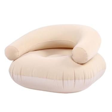 Imagem de Zopsc Sofá Inflável para Espreguiçadeira, sofá Portátil Leve Com Encosto Em Forma de U, Macio, Confortável e Fácil Armazenamento, para Viagens Ao Ar Livre No Quarto (Cáqui)