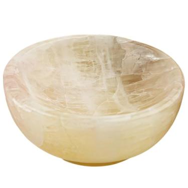 Imagem de LUMINFLY Tigela de quartzo de cristal amarelo natural – Mede 7 x 3,5 cm, ideal para oferendas de altar, rituais de limpeza de cristal ou como decoração decorativa de casa. Bonita e espiritualmente