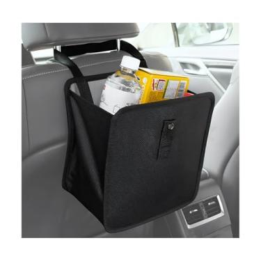 Imagem de NYTKL Caixote do lixo dobrável para carro, organizador de pano Oxford impermeável, bolsa de lixo para pendurar automaticamente, bolso de armazenamento à prova de vazamento, recipiente multiuso para