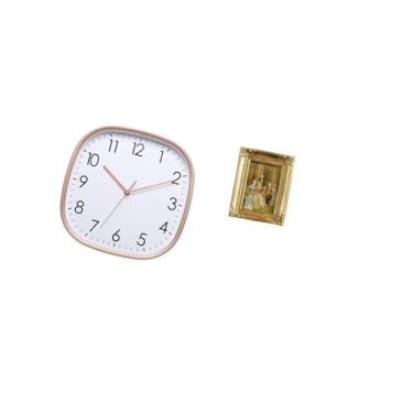 Imagem de Fenteer Relógio de Parede de Resina Vintage E Porta-retratos, Prático, Grande, com Baixo Ruído, Suporte de Vidro Frontal para Sala de Jantar, Quarto, Escritór