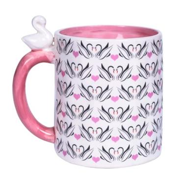 Imagem de Dalekana Caneca de cerâmica para café, chá e água, copo 3D de porcelana criativa com alça de cisne para casa e escritório, caneca de cisne de 473 g, presente, 11,4 cm A