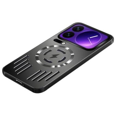 Imagem de FWYANZH Capa magnética para Xiaomi 17 Pro Max/17 Pro/17, capa de proteção total para lente fina PC resfriamento oco traseira capa de radiação térmica, preta, 17