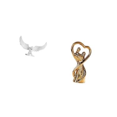 Imagem de Fenteer Estátua de Casal de Anjo, Asa, Estatueta de Resina, Artesanato, Decoração, Ornamento, Escultura para Escritório, Inauguração de Casa, Estante, Corredo