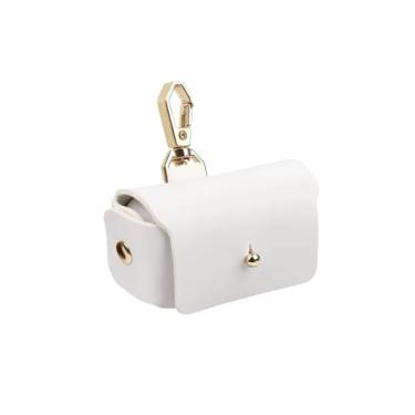 Imagem de Tangseajiao 1 caixa de armazenamento de couro branco suporte de anel caixa de travesseiro de couro para coleira de animal de estimação bolsa de casamento presente para pedido de casamento