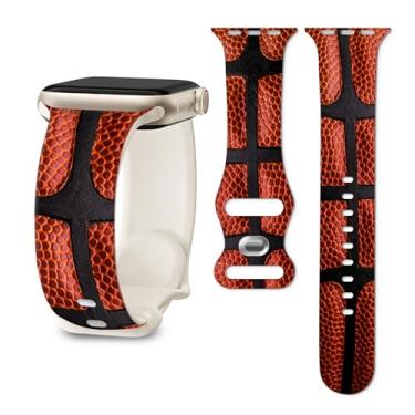 Imagem de Pulseira de reposição para iWatch Ultra2/1 SE séries 10, 9, 8, 7, 6, 5, 4, 3, 2, 1 - bola de basquete