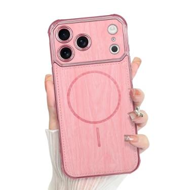 Imagem de Bonoma Capa compatível com iPhone 17 Pro Max 2025 compatível com MagSafe, capa magnética com toque de pele TPU proteção para câmera capa traseira para meninas e mulheres - rosa
