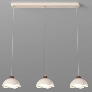 Imagem de Luminária pendente moderna e simples em estilo creme - Design inovador e criativo que respeita a visão | Ideal para mesas de jantar de restaurantes e balcões de bar (Textura casca de ovo) (3