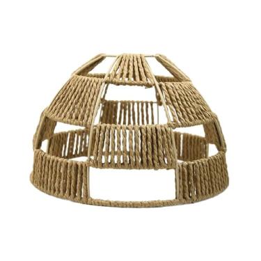 Imagem de Bothyi Abajur de corda de papel trançada à mão, luminária pendente decorativa com design vintage para sala de jantar ou estilo campestre.