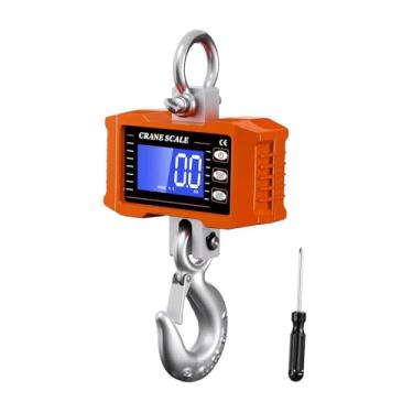 Imagem de oshhni Balança digital portátil para guindaste, capacidade de 1000 kg (2200 lb), com tela LCD, ideal para fábricas, fazendas e transporte de bagagens em