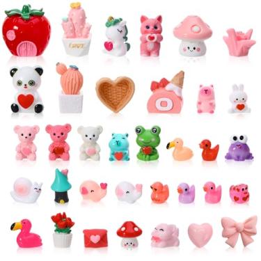 Imagem de GGSTDDUP 35 peças de estatuetas em miniatura do Dia dos Namorados, mini animais de resina com corações amorosos, bonecos românticos de patos pequenos, para lembrancinhas de festa dos namorados