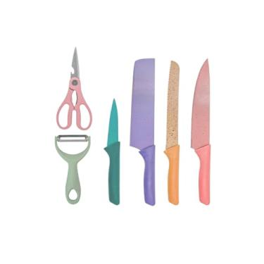 Imagem de Conjunto de Facas e Utensílios de Cozinha, 5 Peças, Inclui Tesoura e Descascador