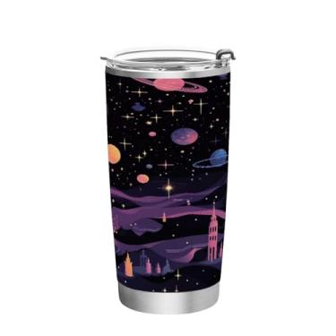 Imagem de Wassud Copo de 340 g com tampa e canudo, copo de aço inoxidável de parede dupla a vácuo com isolamento térmico para bebidas frias e quentes