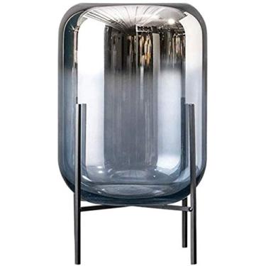 Imagem de Vaso de vidro para vaso de flores, arranjo de flores de vidro transparente, decoração de casa, sala de estar, planta, flor, tamanho grande, prata, 24 x 24 cm, decoração de casa (tamanho: C: 24 cm x 37