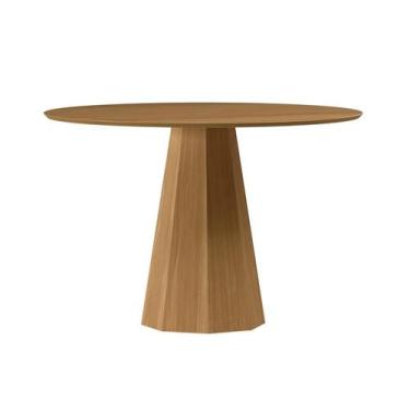 Imagem de Mesa de Jantar Redonda com Tampo de MDF Isis Ypê 117 cm - Modern