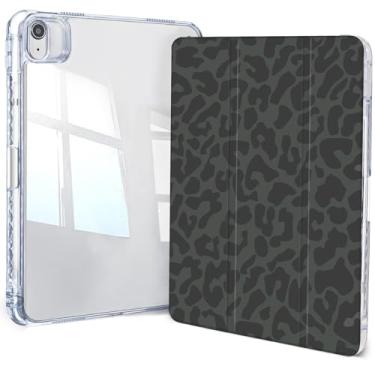 Imagem de Jngnpn Capa para iPad Air 11 polegadas M3 (2025)/M2 (2024), iPad Air 5ª (2022)/4ª geração (2020) 10,9 polegadas, iPad Pro 11 polegadas 2018 1ª, capa traseira transparente com três dobras com suporte