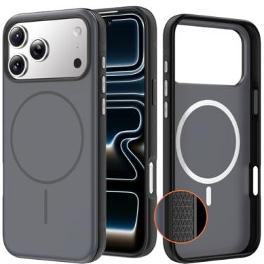 Imagem de YXUㅤ YXU Capa magnética para iPhone 17 Pro, silicone premium [antiderrapante] [botões metálicos] [ímãs fortes] capa protetora de 3,0 mm de espessura à prova de choque para iPhone 17Pro 6,3 polegadas
