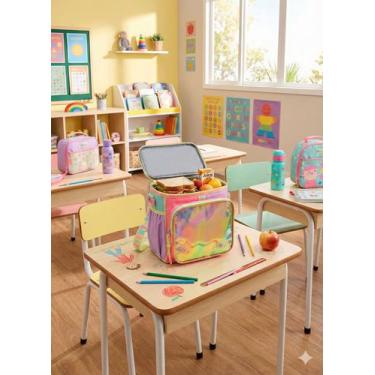 Imagem de Lancheira Térmica Puket Color Block Rosa