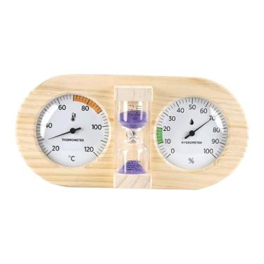 Imagem de WeiLaiKeQi Termômetro, higrômetro e temporizador 3 em 1 para sauna, montado na parede, medidor de temperatura e umidade, higrotermógrafo para sala de vapor de, Tolet