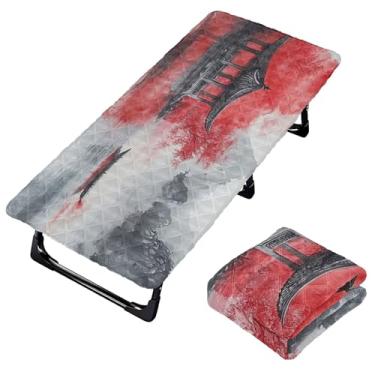 Imagem de Burbuja Lençol de berço de pintura de tinta chinesa para crianças, tapete de cochilo acolchoado portátil com faixa elástica para meninas e meninos, lavável na máquina, 63,5 x 127 cm