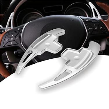 Imagem de Extensão de Paddle Shifters para Volante de Liga de Alumínio Compatível com Mercedes Benz A B E GLA GLK SLK M Classe GL (Modelo A-Silver)