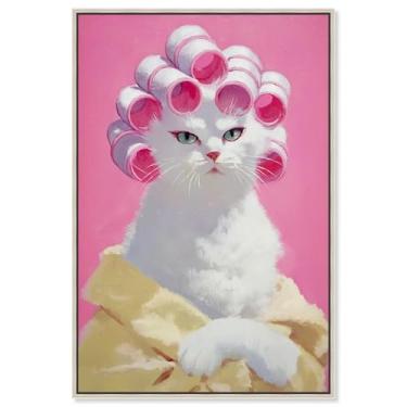 Imagem de Decoração de parede de animal de estimação com impressão em tela de princesa mimada por Art Remedy, moldura prata, 40,6 x 61 cm